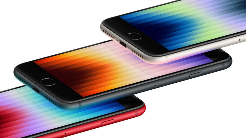 Pressefoto af iPhone SE 3 fra 2022.
