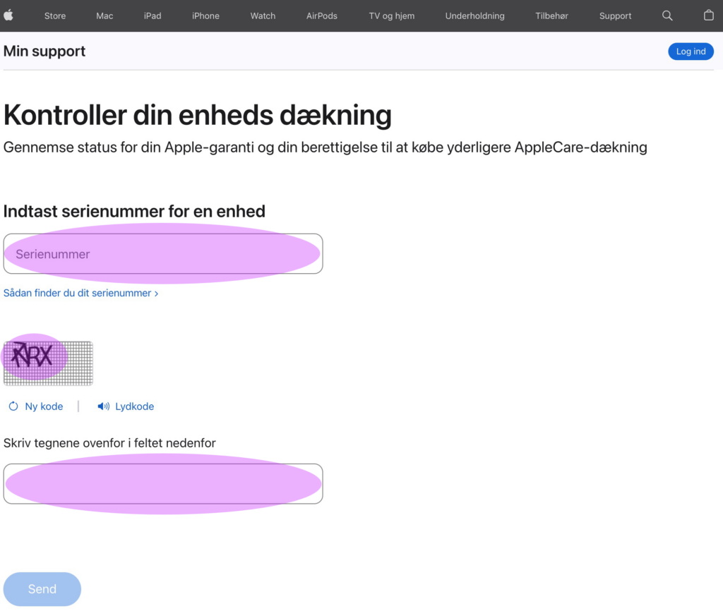 Guide til kontrol af Apple enheders dækning