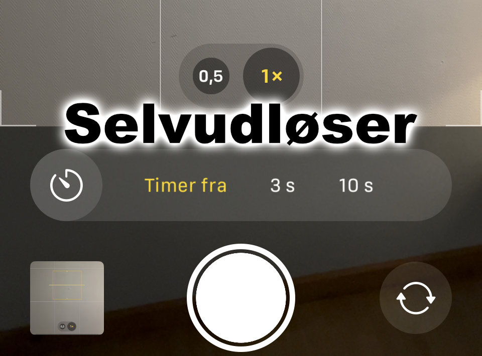 Menuindstillingen for at aktivere selvudløseren på iPhone.