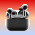 AirPods Pro 2. generation med gradient baggrund.