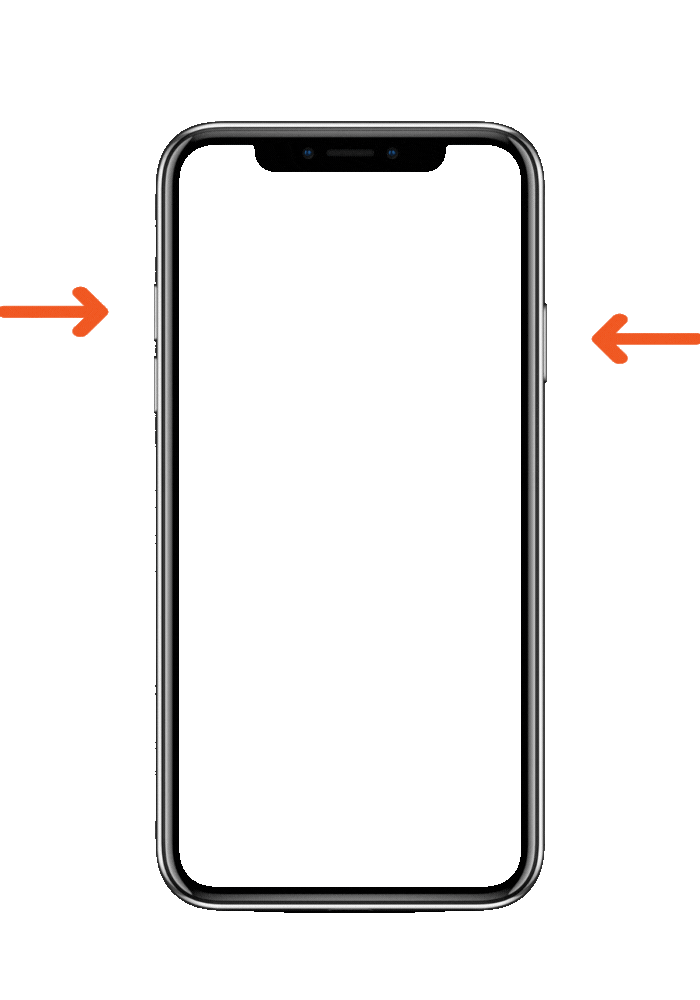 Hold en af volumenknapperne og sideknappen nede for at slukke din iPhone på iPhone X og nyere.